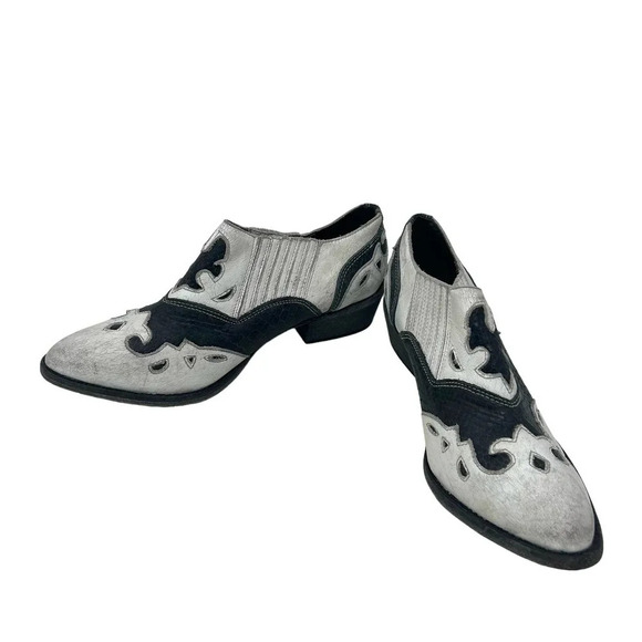 Matisse Steely Leather Ankle Boot White & Black Size 8.5 - Picture 6 of 10